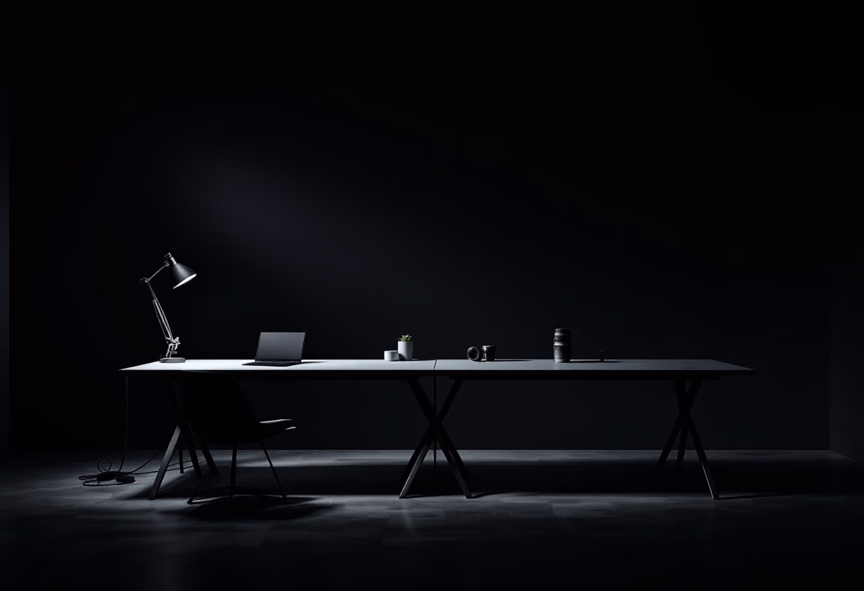 [background image] image of office workspace with desks (for a film production company)