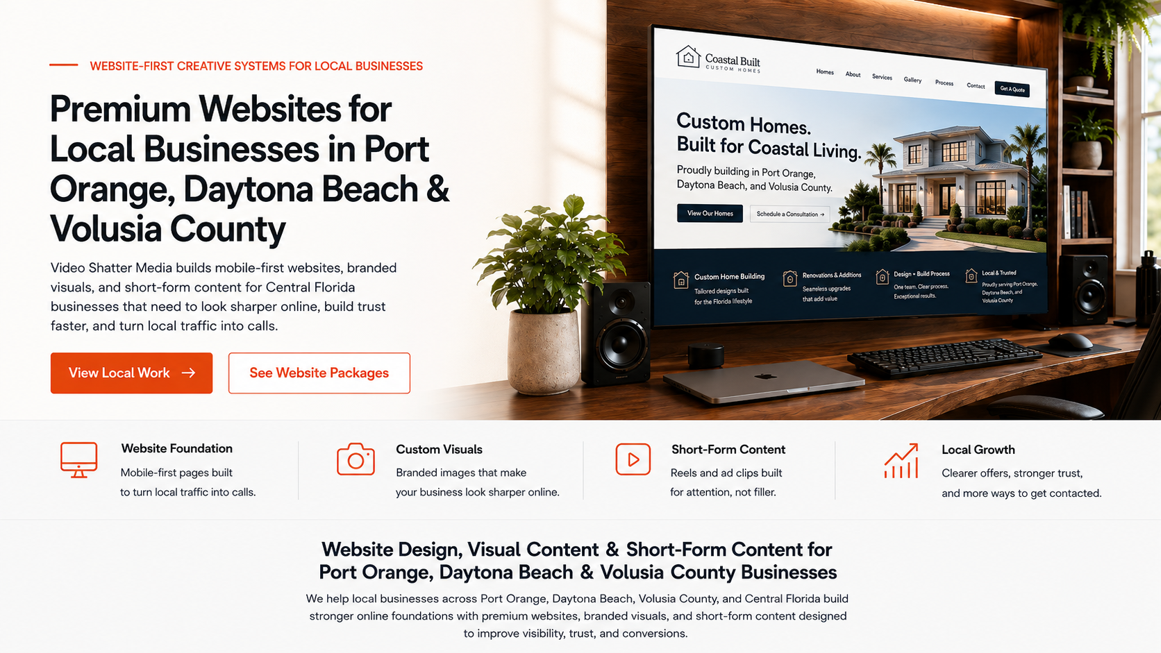 Premium website design for Coastal Built Custom Homes by Video Shatter Media