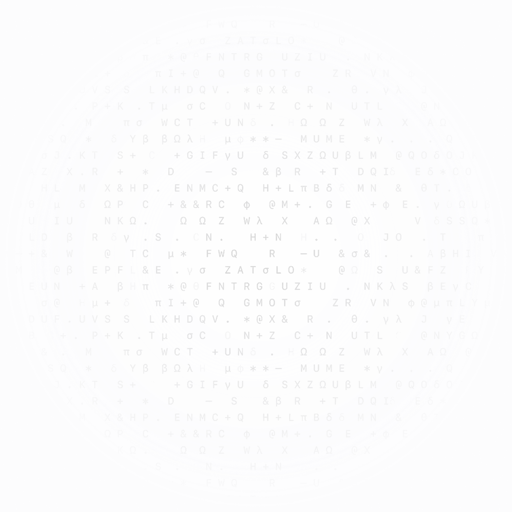 Subtiles Hintergrundmuster aus verstreuten Buchstaben und Symbolen als dekoratives visuelles Element hinter dem Inhalt.