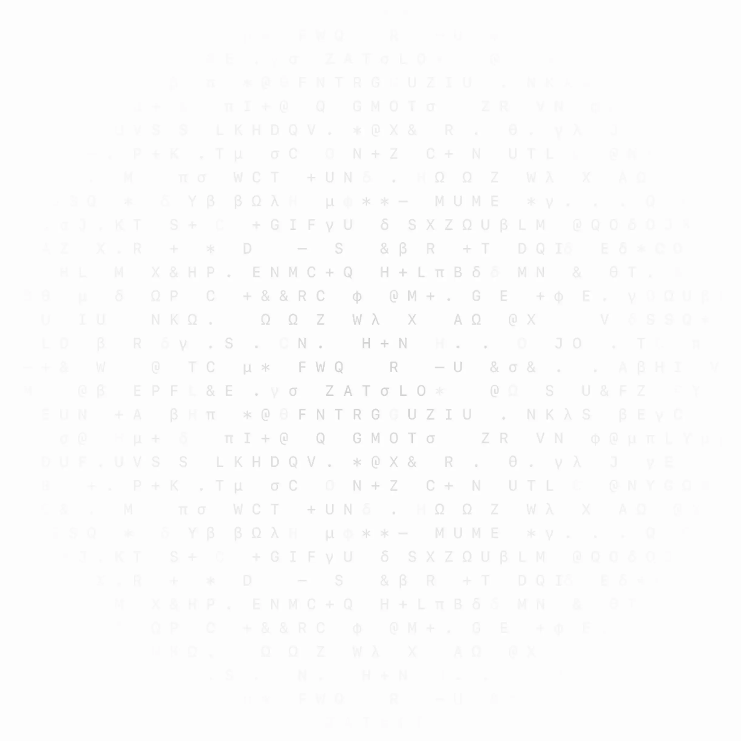 Subtiles Hintergrundmuster aus verstreuten Buchstaben und Symbolen als dekoratives visuelles Element hinter dem Inhalt.