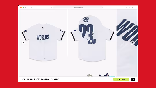 White Worlds 2023 baseball jersey with navy blue text and numbers shown front and back.