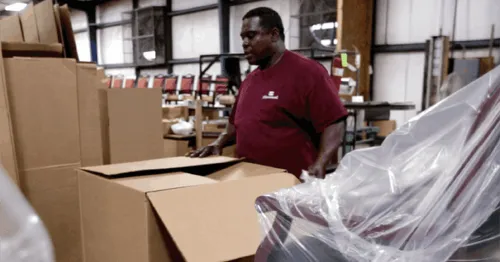 Flexsteel product packed in Packsize carton.