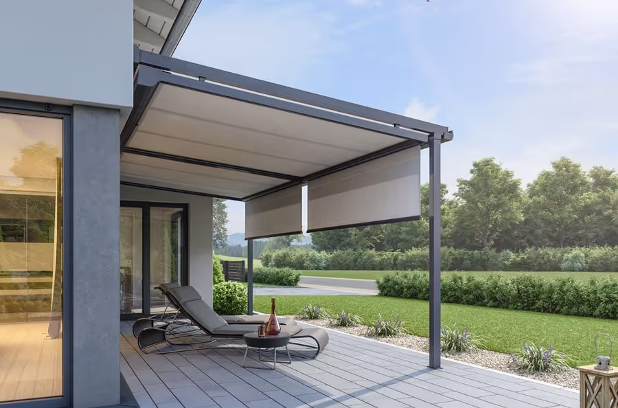 Reflexa-zonwering, verpakt met de Packsize/Becker-oplossing.