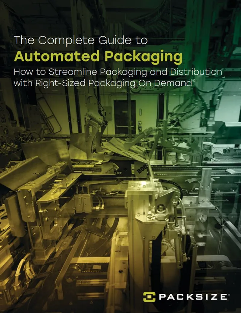 Trucks lined up to take shipments from a warehouse.