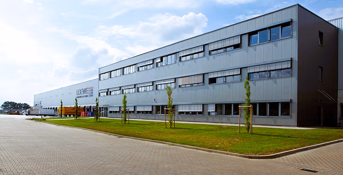 photo of the LOEWE Logistics & Care GmbH building in Herford, Germany.