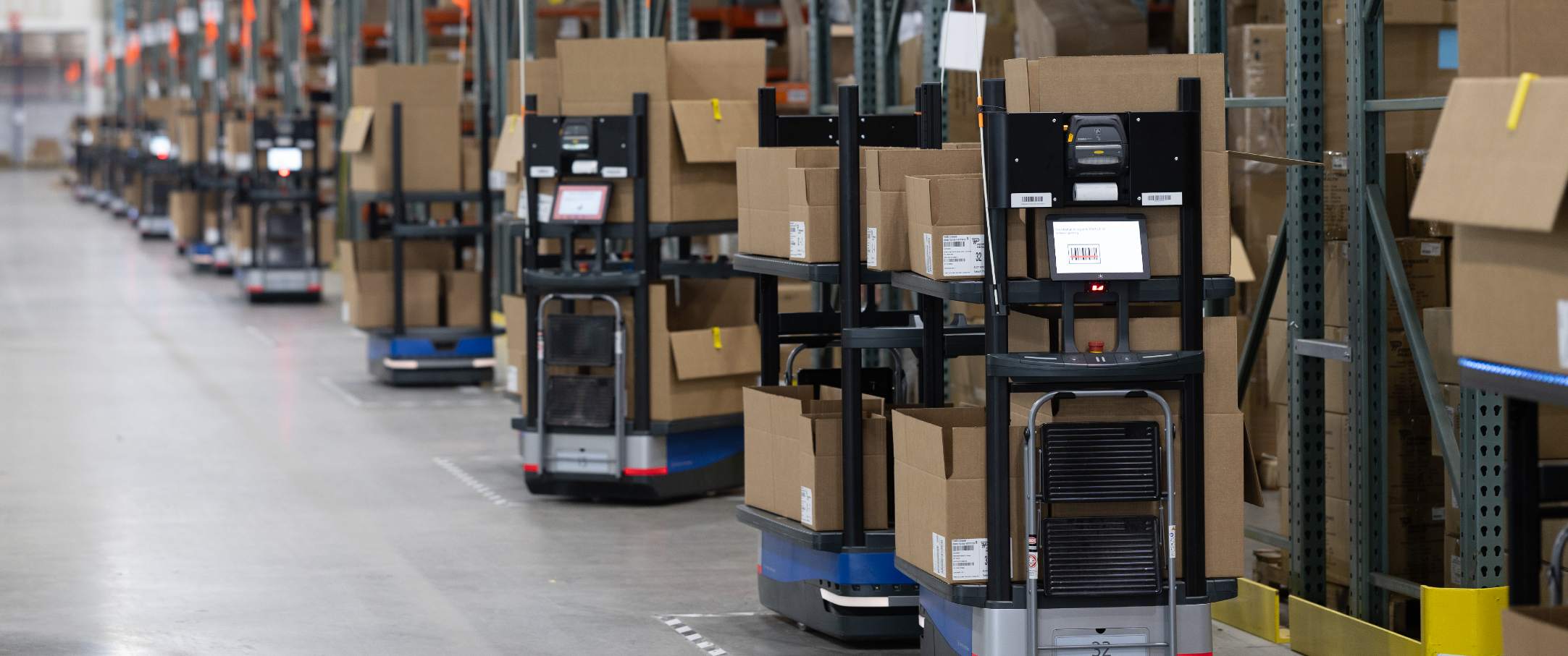 CHUCK leads employees throughout the warehouse to each picking location.