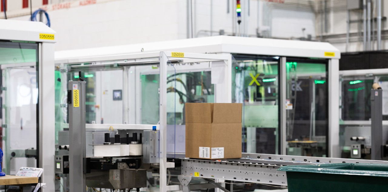 Efficient Packaging Automation - A photo of the Packsize X5 solution at Performance Health