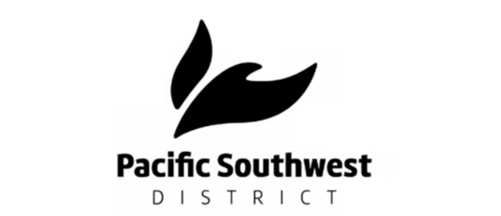 Pacific Southwest District logo with abstract black shapes above the text.