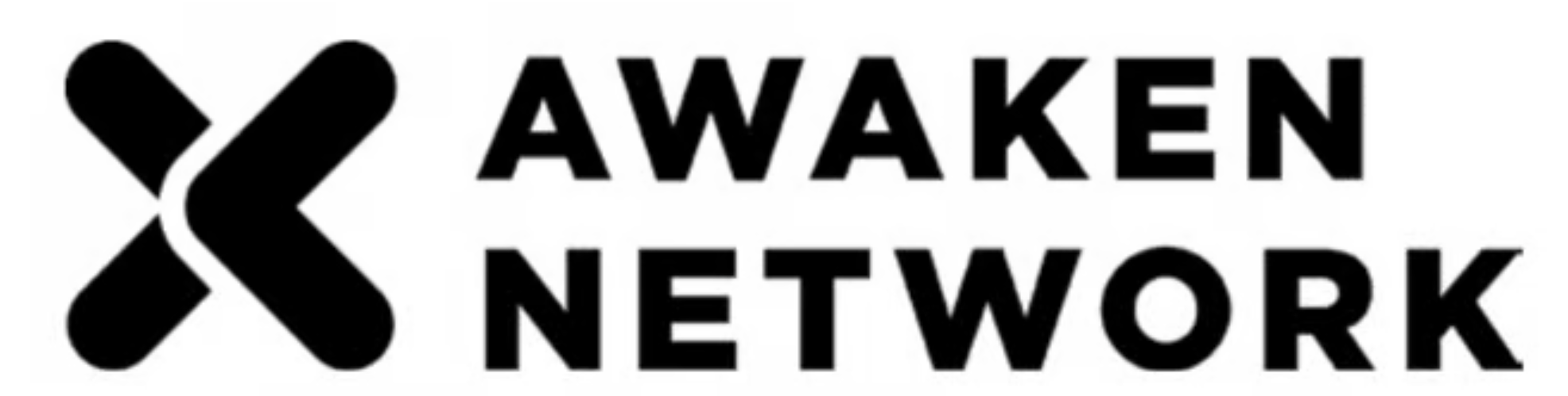 Awaken Network company logo with stylized black X symbol on the left.