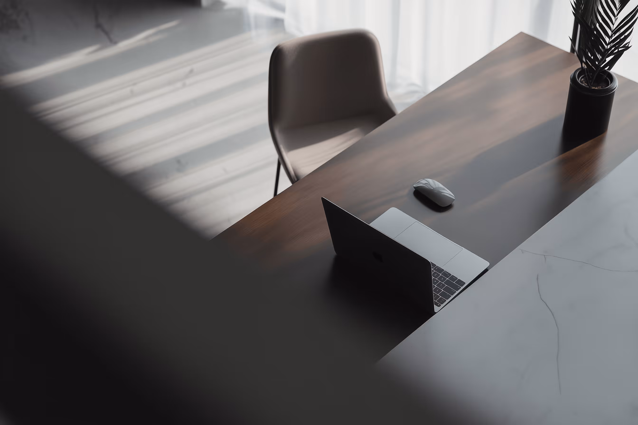 Premium workspace with desk and natural light