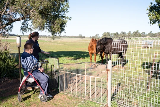 At home care in Central West and Western NSW at a clients farm
