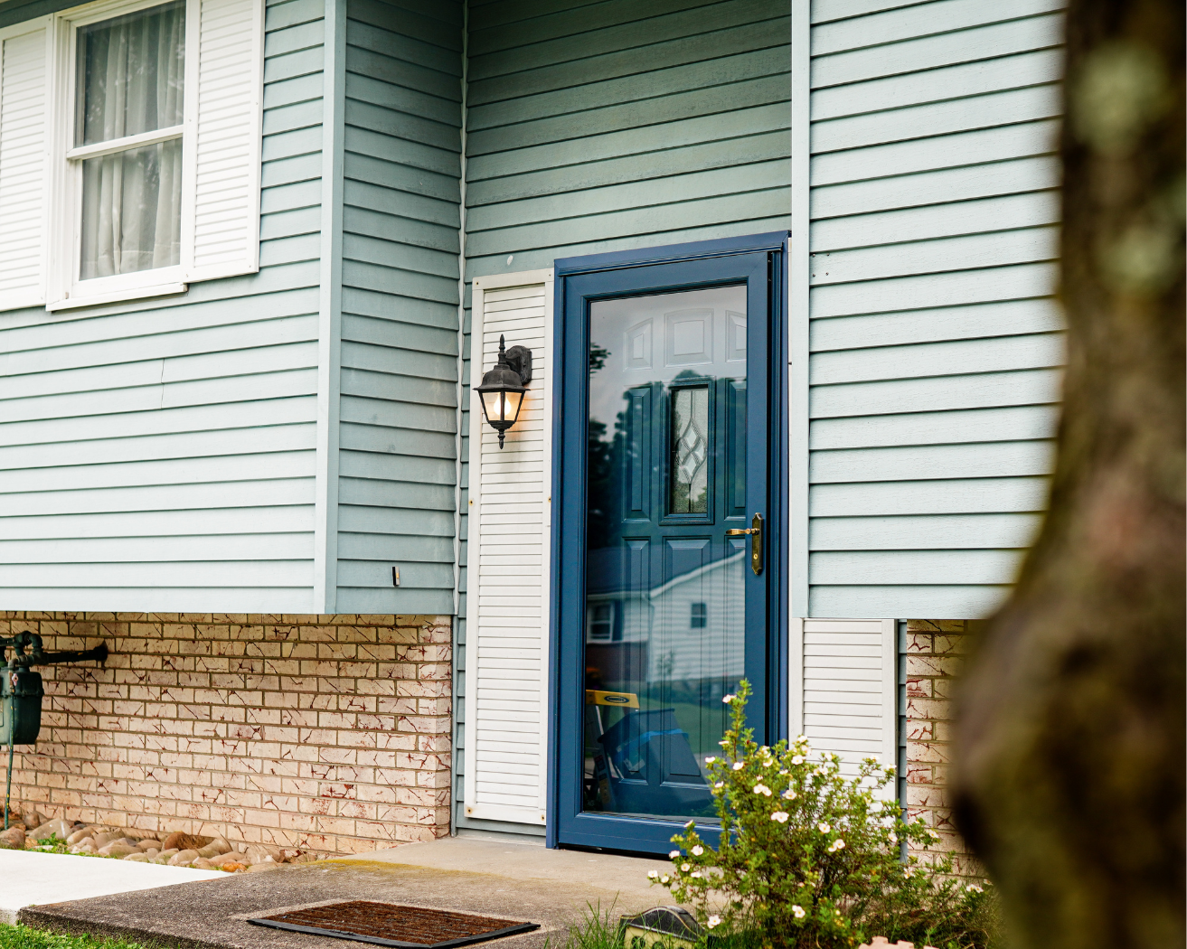 Entry and storm door installation photographed for Window Perfections