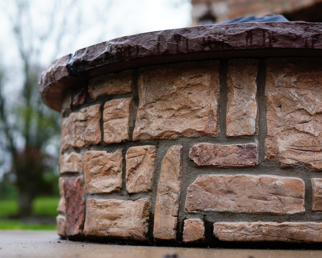 Fireplace detail photographed for J.S. Decorative Concrete