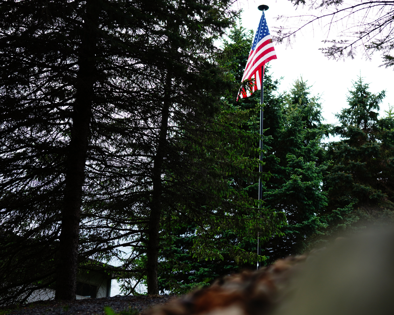 Flagpole installation photographed for Helsel Bros Outdoors
