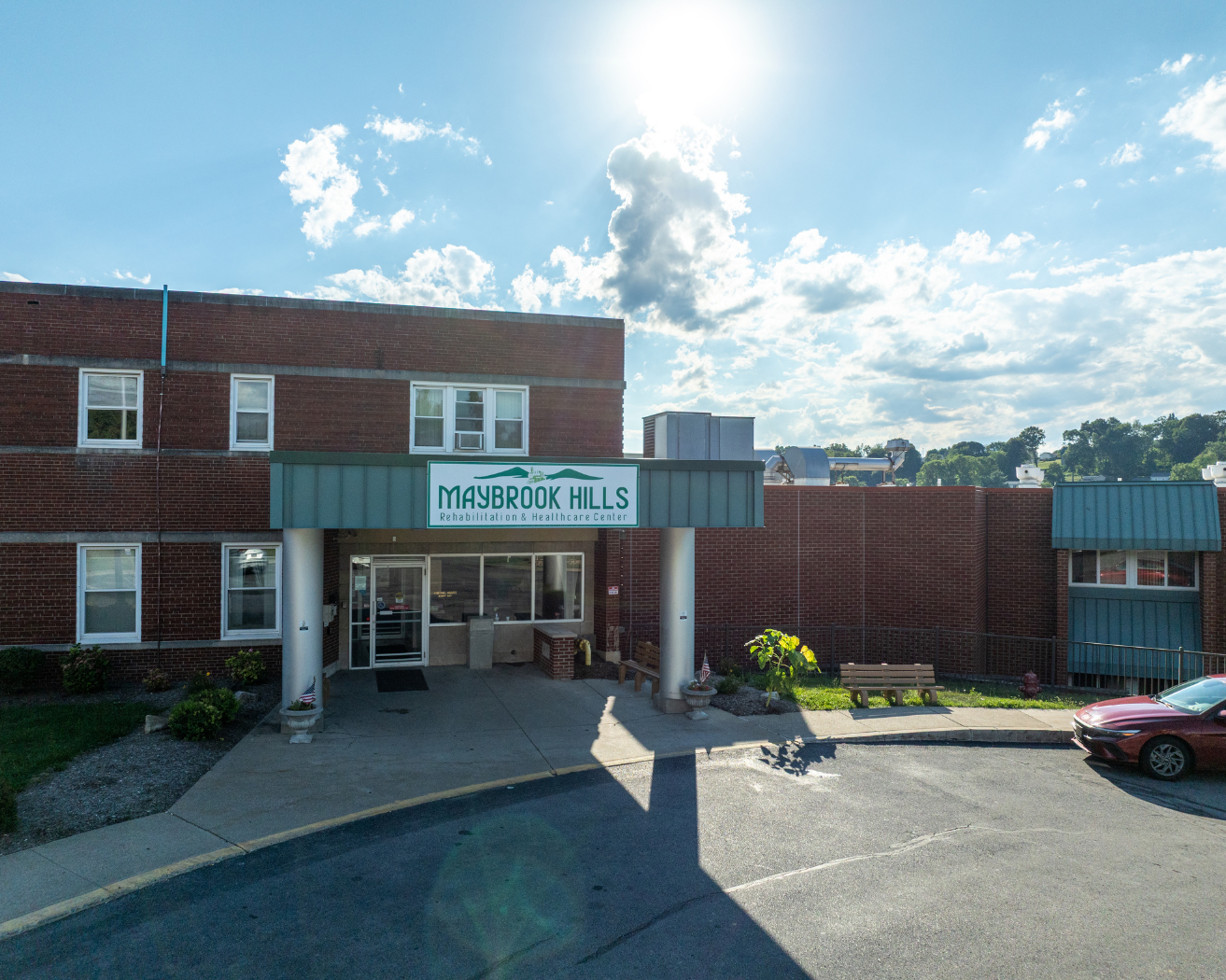 Aerial storefront photograph of Maybrook Hills