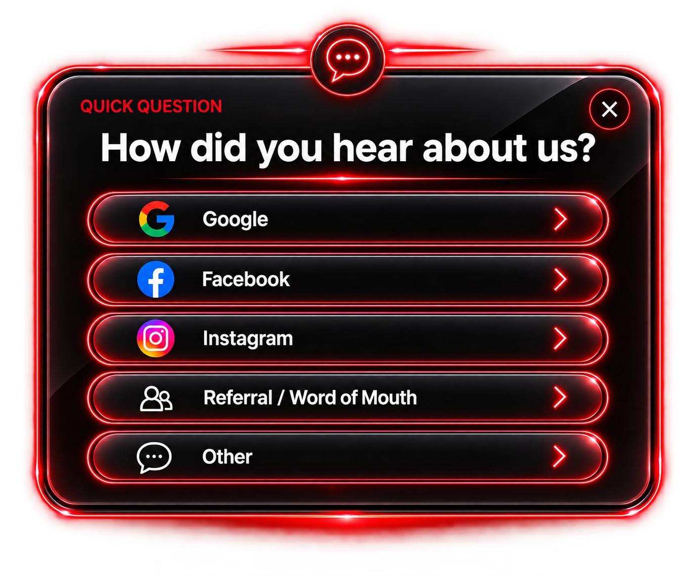 How Did You Hear About Us Widget