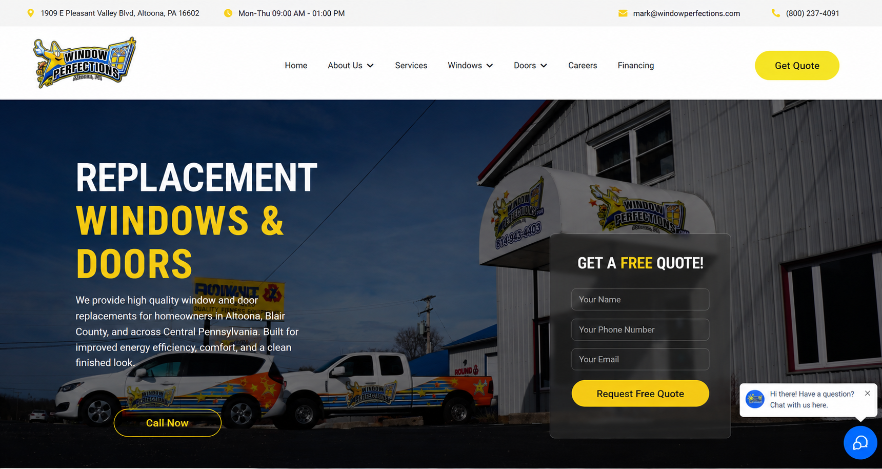 Window Perfections website project