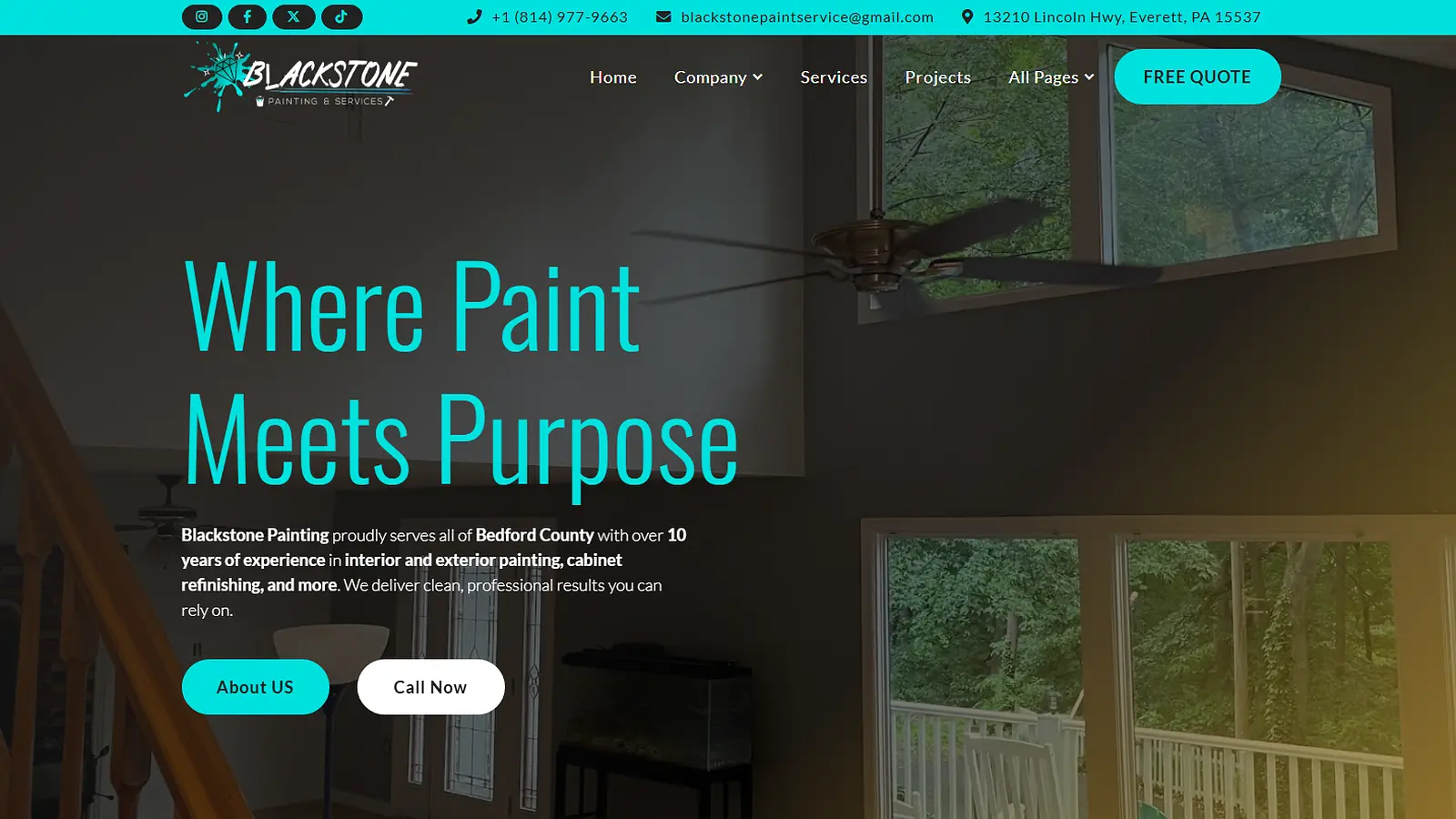 Blackstone Painting and Services custom website