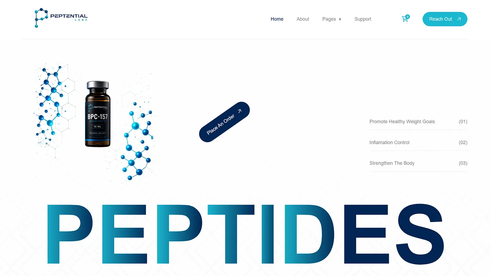 Peptential Labs website preview