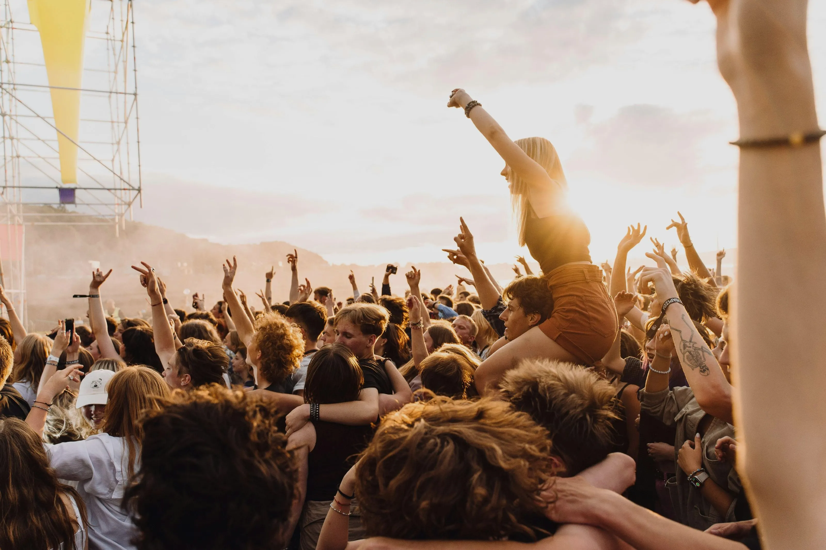 High-energy crowd at a music festival