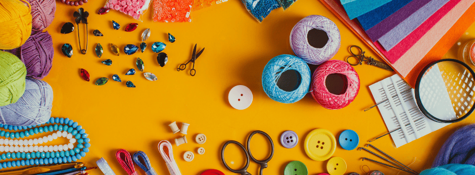 Community members participating in arts and crafts workshop