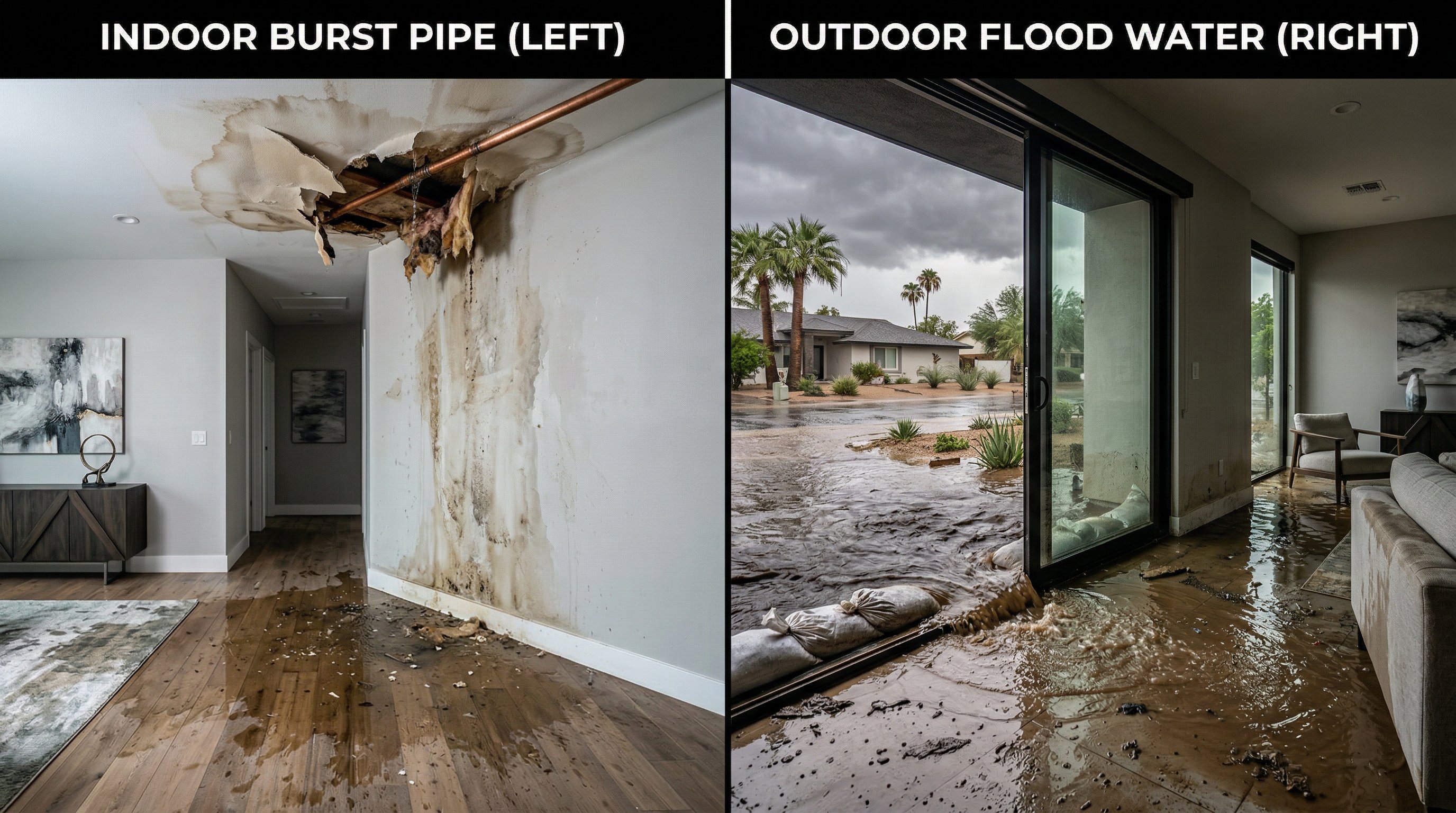 Water Damage vs. Flood Damage in Phoenix: What Your Insurance Actually Covers