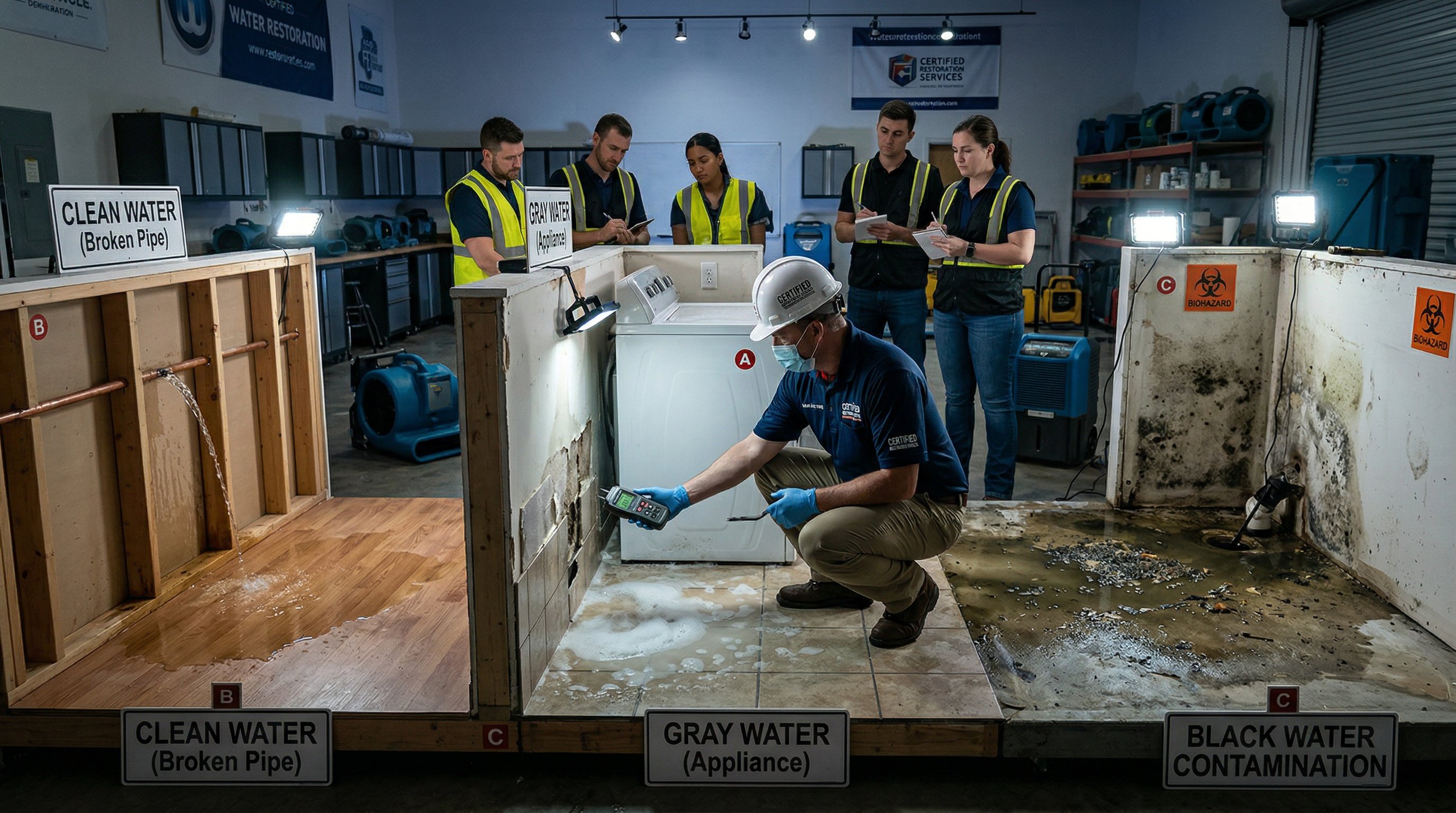 Category 1 vs. Category 2 vs. Category 3 Water Damage Explained