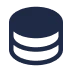 Icon of a database represented by three stacked cylindrical layers