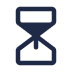 Simplified icon of a blue wristwatch showing an analog clock face.