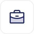 Icon of a briefcase representing work or business.