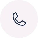 Phone handset icon inside a circular light background.