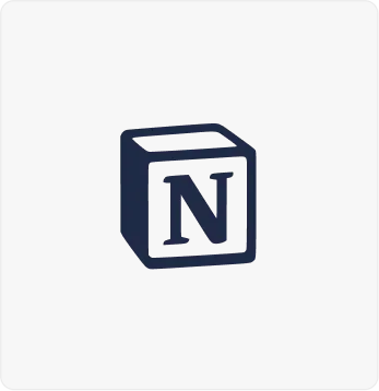 Notion app icon with a navy blue cube featuring a white 'N' on a black background.