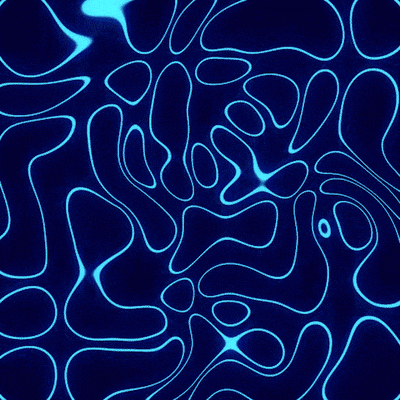 Nabil Gholam Architects' Xmas 2022 greeting card, abstract pattern of glowing cyan lines forming organic maze-like loops on a dark blue background