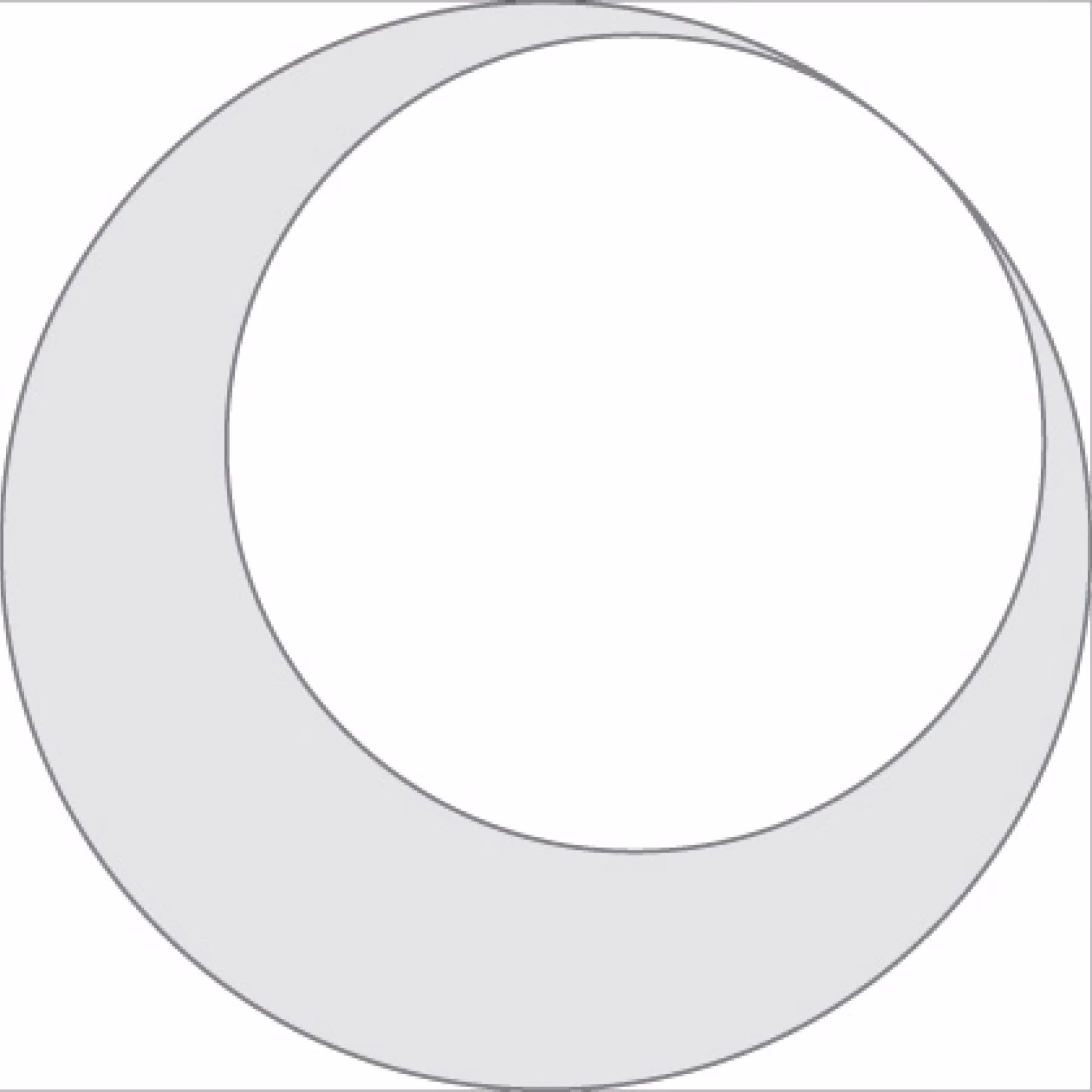 Fitr 2011 greeting card from Nabil Gholam Architects, a grey crescent moon shape formed by two overlapping circles on a white background