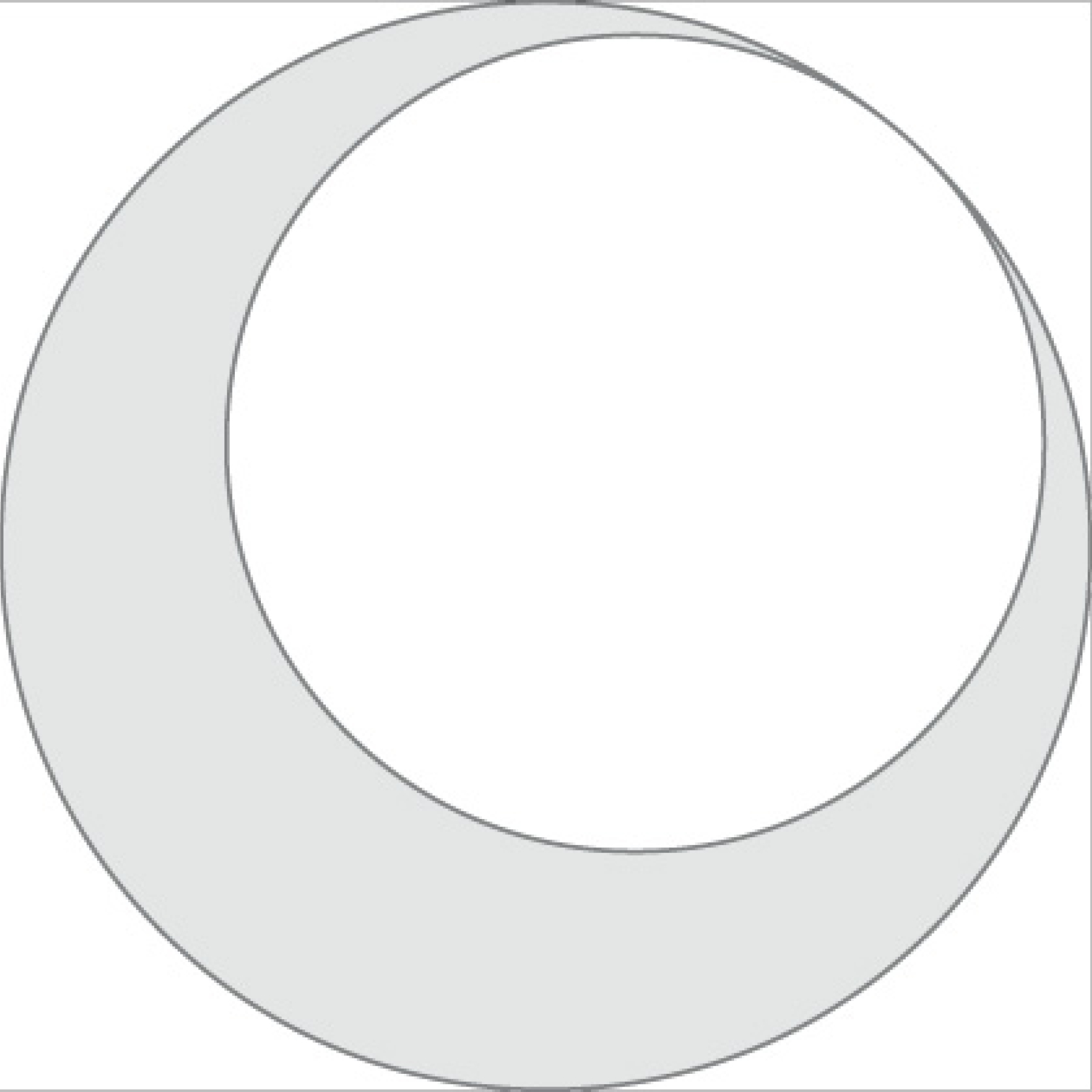 Fitr 2011 greeting card from Nabil Gholam Architects, a grey crescent moon shape formed by two overlapping circles on a white background