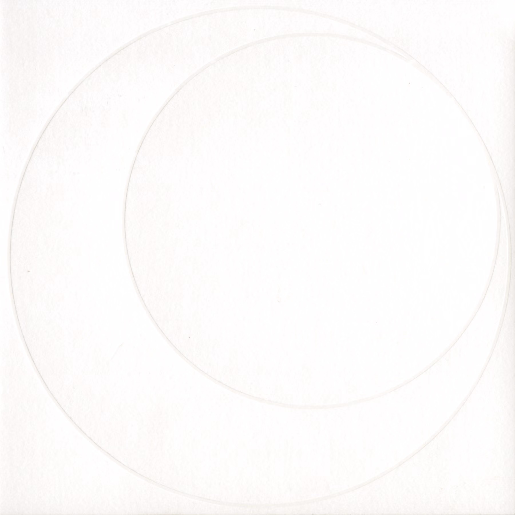 Fitr 2009 greeting card by Nabil Gholam Architects, two overlapping embossed circles forming a crescent moon on off-white paper