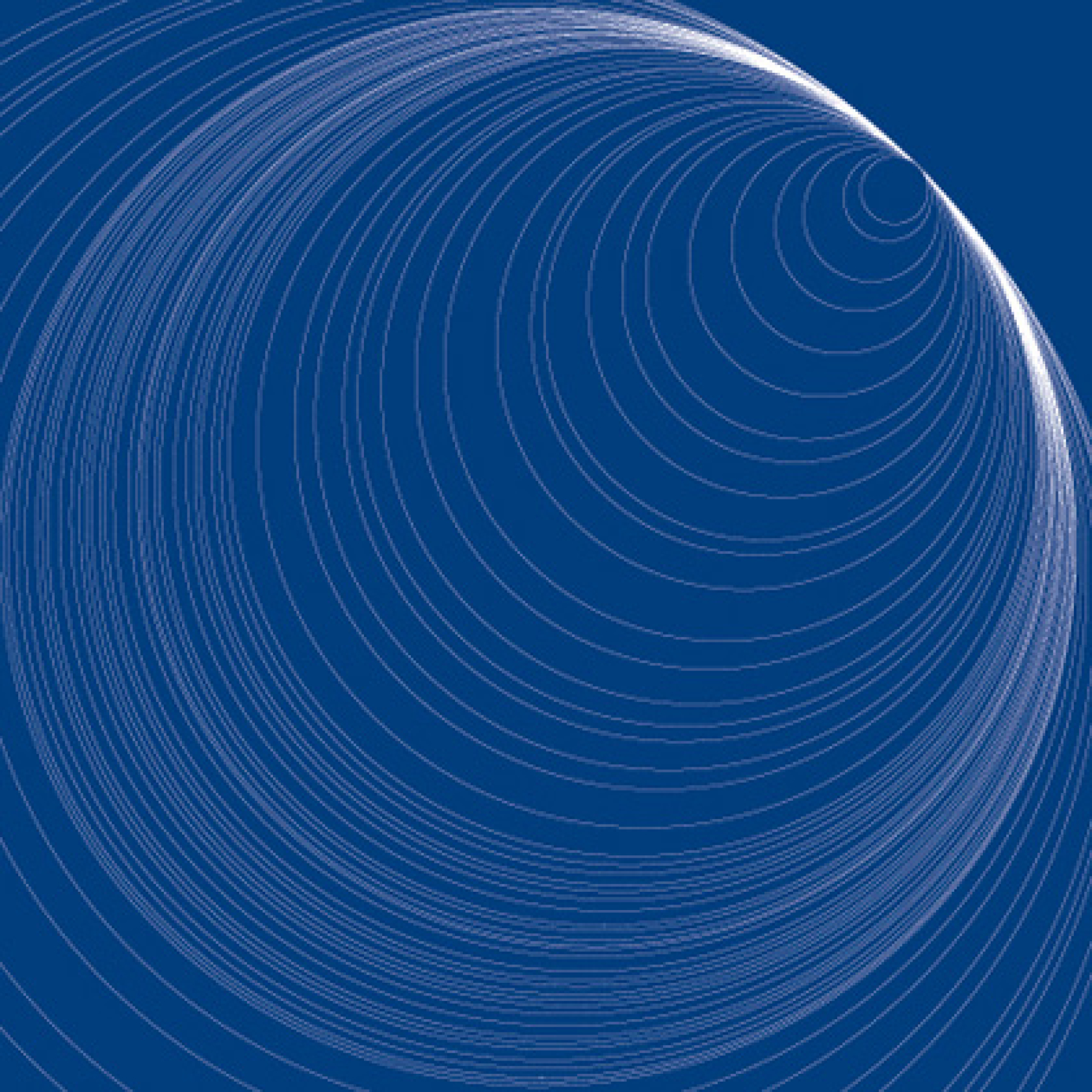 Fitr 2010 greeting card from Nabil Gholam Architects, concentric white ring patterns forming a glowing crescent moon on deep blue background