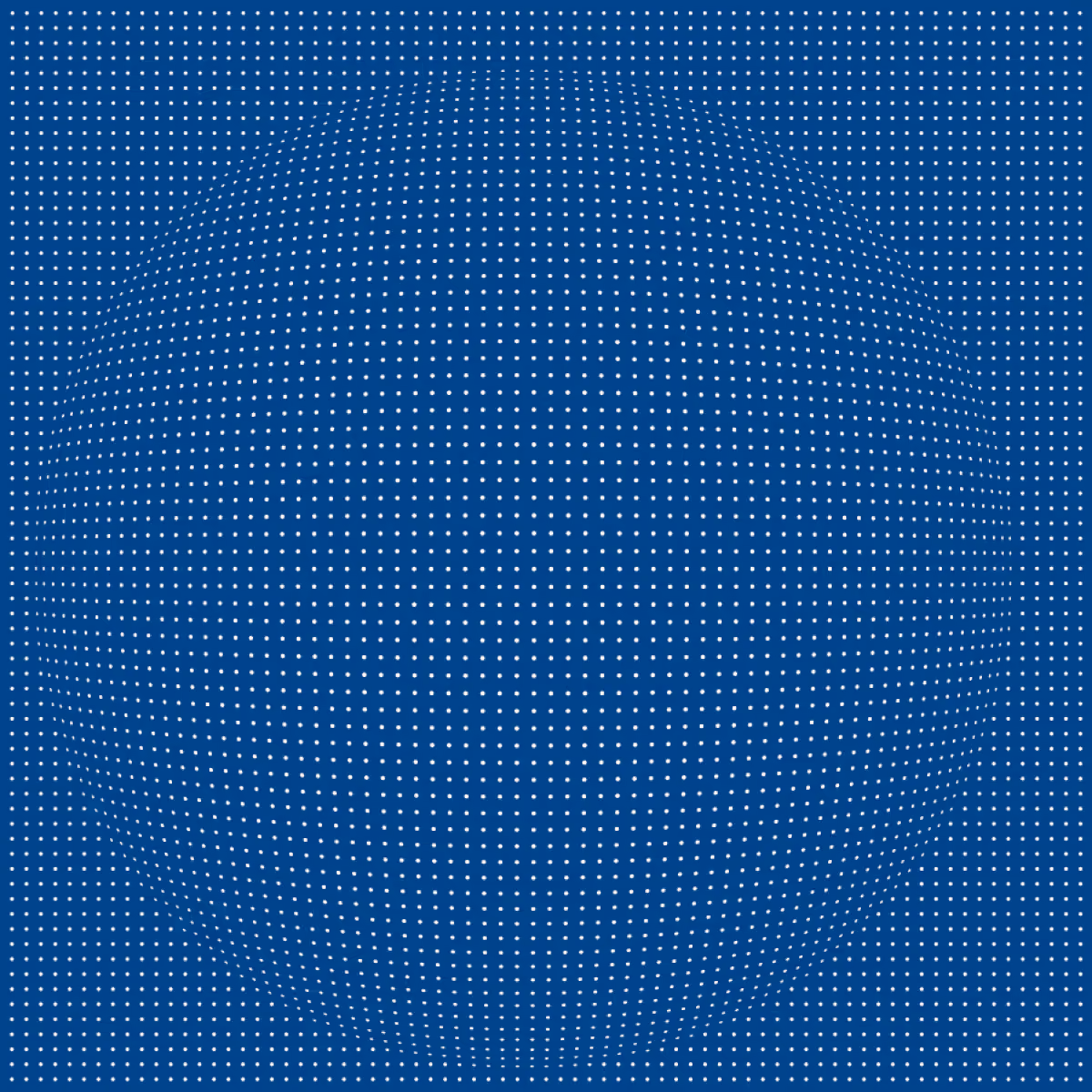 Xmas 2012 greeting card from Nabil Gholam Architects, a grid of small white dots on navy blue forming an optical illusion of a bulging sphere