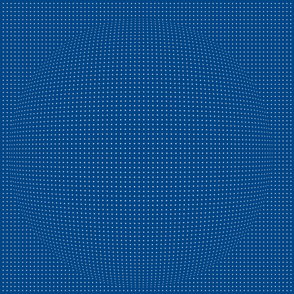Xmas 2012 greeting card from Nabil Gholam Architects, a grid of small white dots on navy blue forming an optical illusion of a bulging sphere