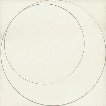 Nabil Gholam Architects' Fitr 2005 greeting card, two overlapping pencil-drawn circles forming a crescent on a textured off-white background