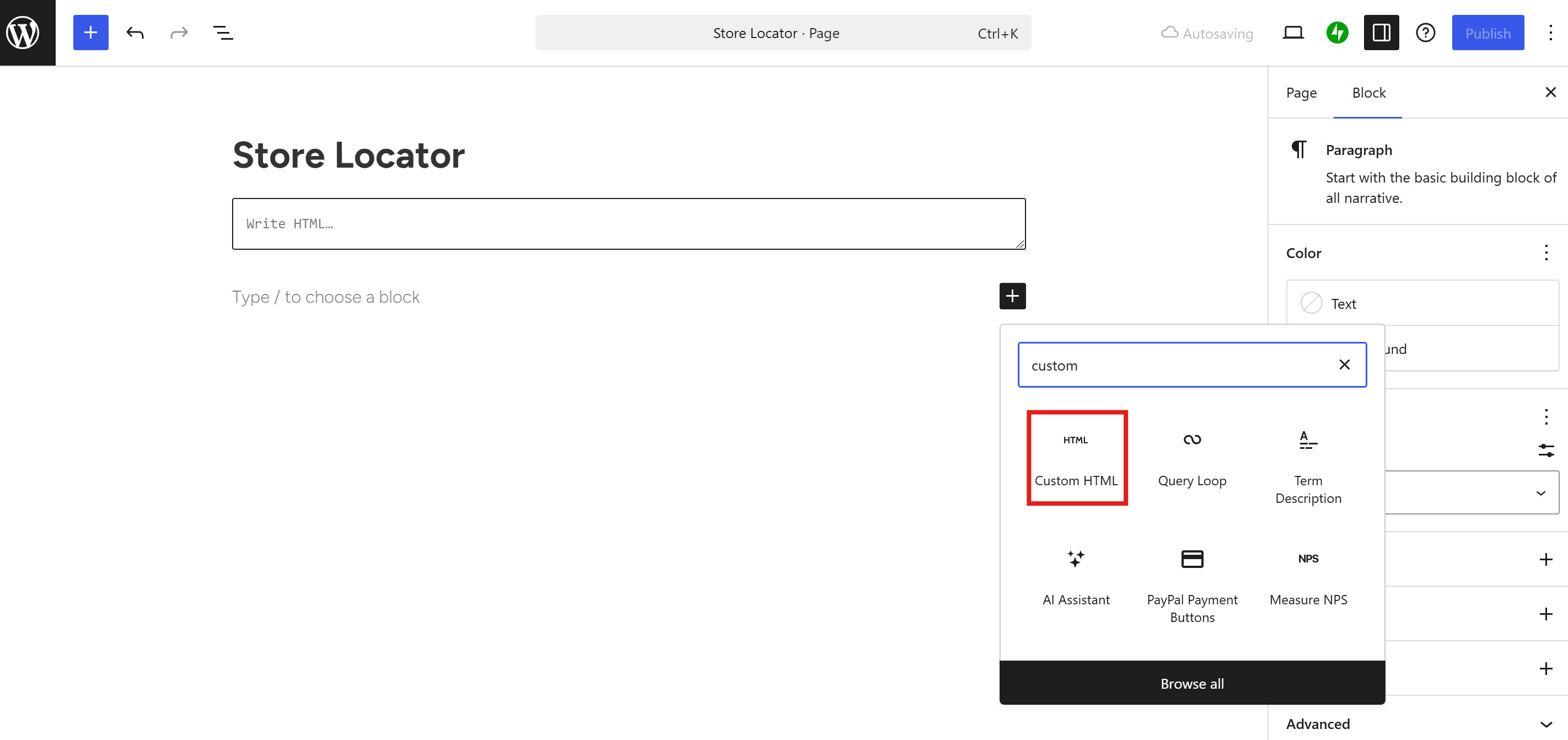 MapCosmos store locator widget embedded on a WordPress website showing multiple store locations on an interactive map.