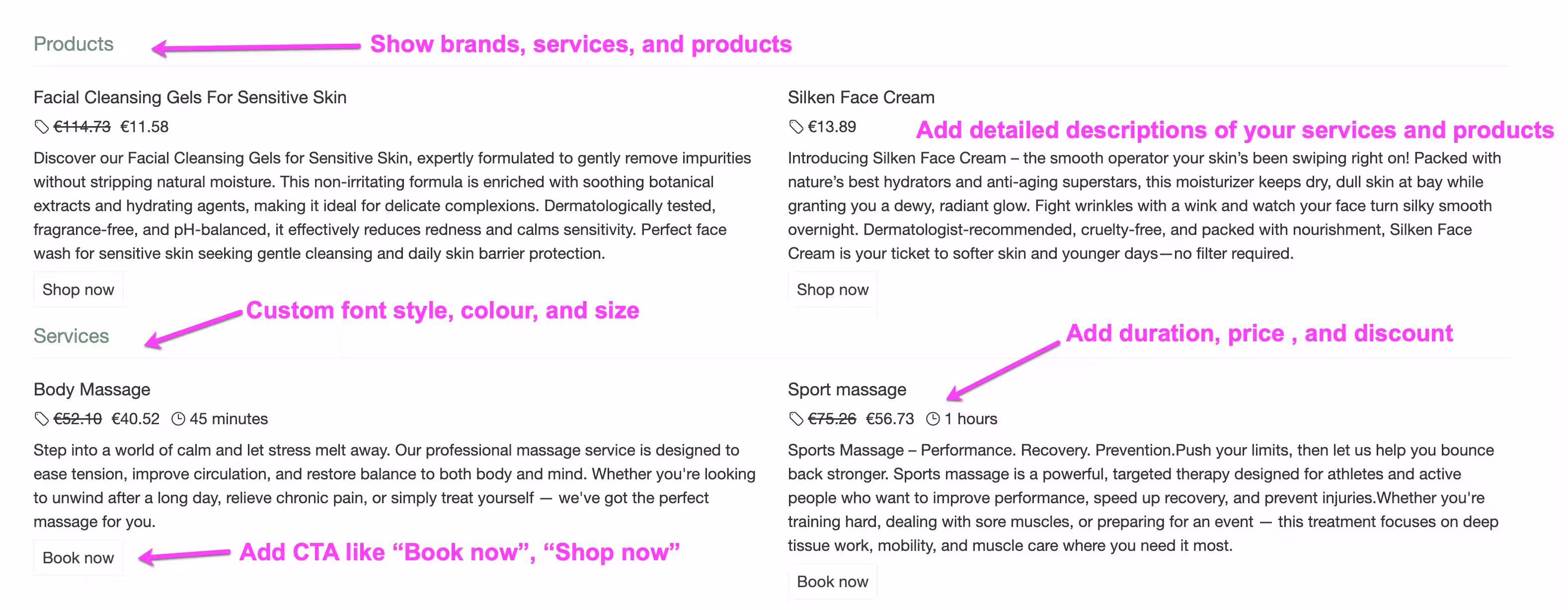 Panel interface for customizing the layout of store locator pages with options for map placement and business info.