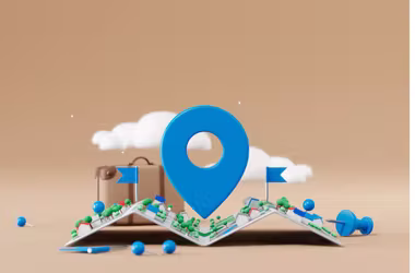 Map interface with pins marking store locations in MapCosmos store locator using Google Maps integration