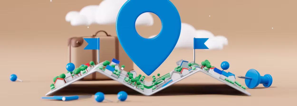 Interactive map featuring location pins powered by Google Maps API for MapCosmos store locator widgets