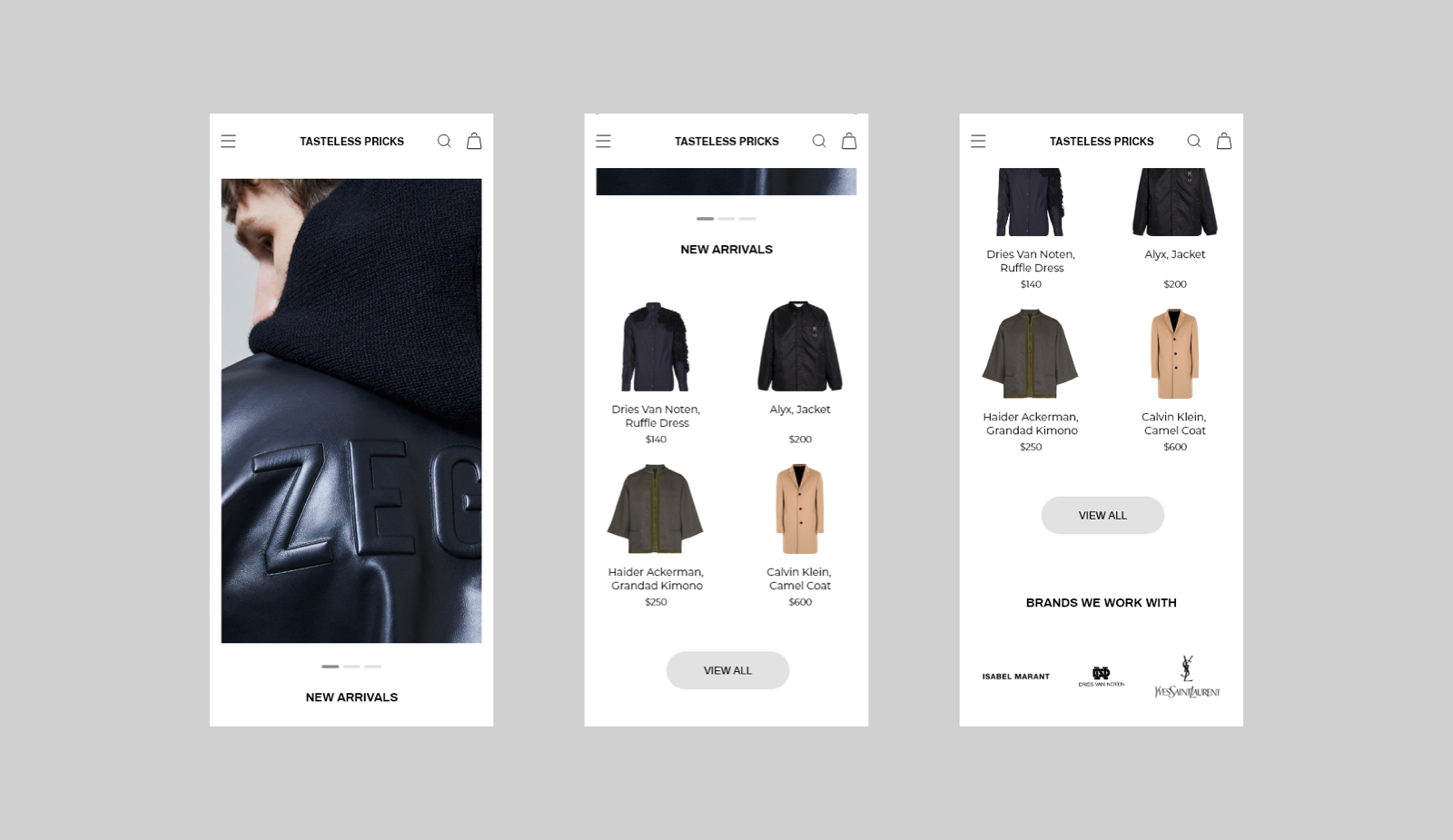 Homepage, mobile