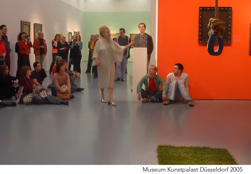 An artwork created during Strik's residency at Kunstpalast in Düsseldorf, reflecting on Dutch identity and visual culture.