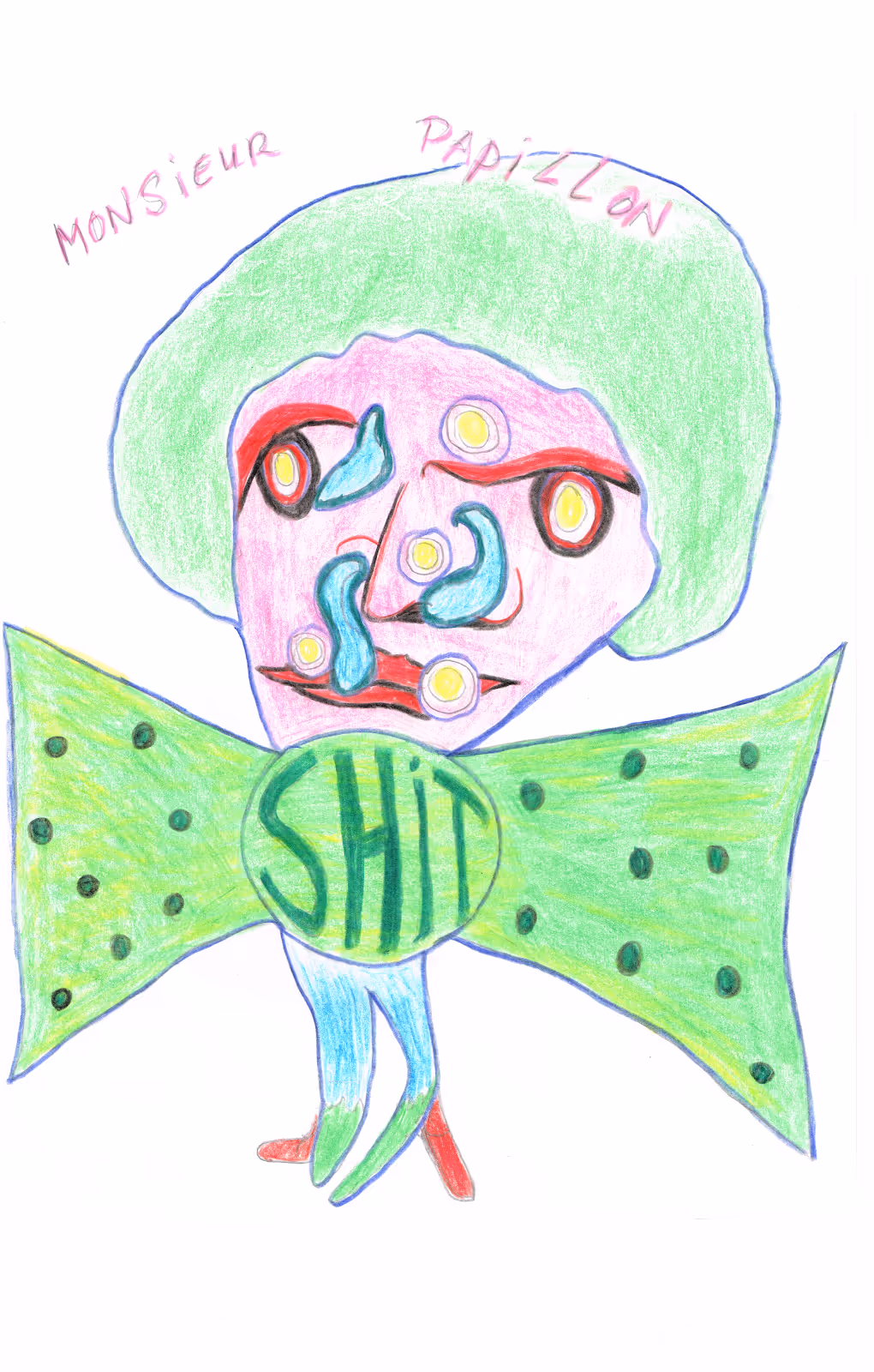 Monsieur Papillon — 1999 — Mixed media on paper — by Berend Strik