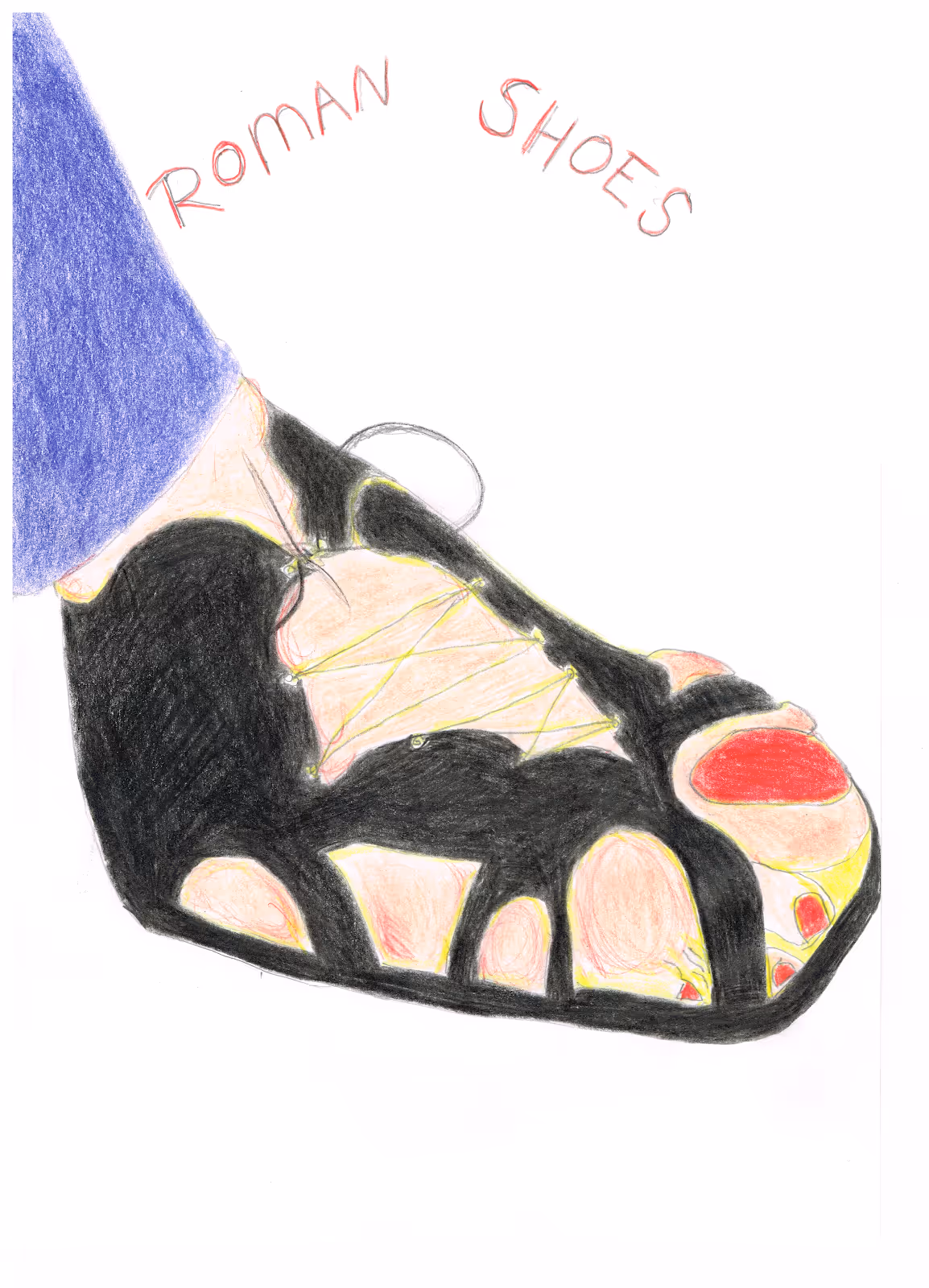 Roman Shoes — 2001 — Mixed media on paper — by Berend Strik