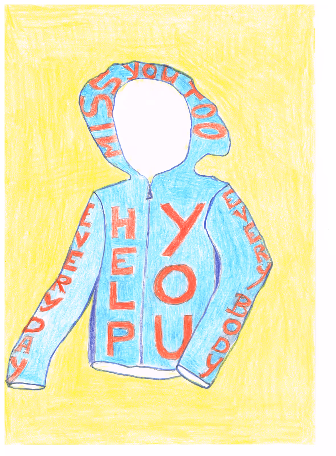 Help You (Hoodie) — 2006 — Mixed media on paper — by Berend Strik