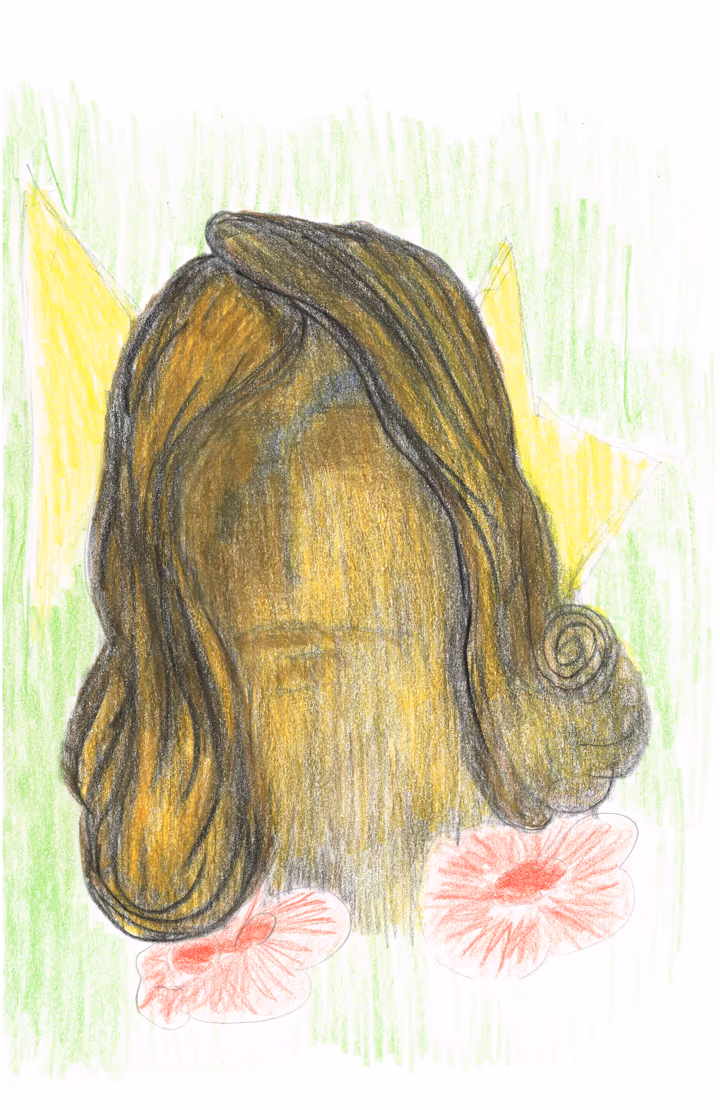 Golden Hair, Hidden Face — 2011 — Mixed media on paper — by Berend Strik